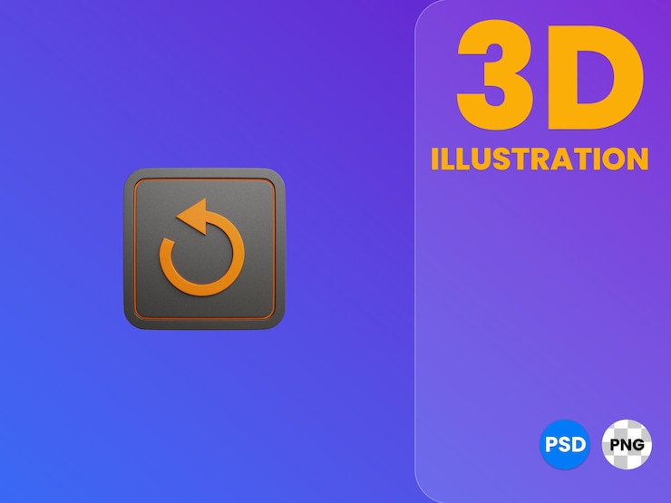 PSD replay reload 3d illustration render