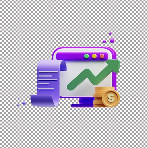 report earning money 3d png file