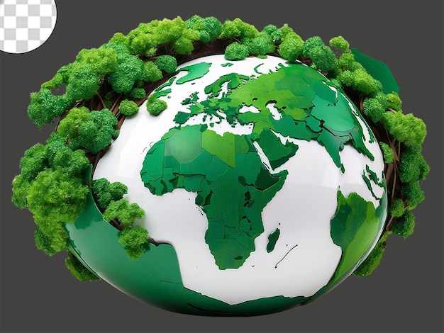 Rappresentare la terra come un globo con un verde