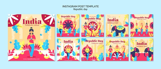 PSD post di instagram per la celebrazione della festa della repubblica