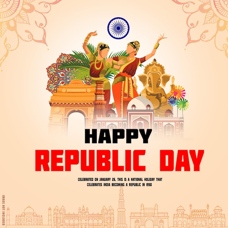 PSD republic day greetings templates
