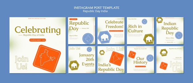 PSD post di instagram per la festa della repubblica india