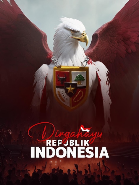 Republik indonesië onafhankelijkheidsdag social media post poster flyer