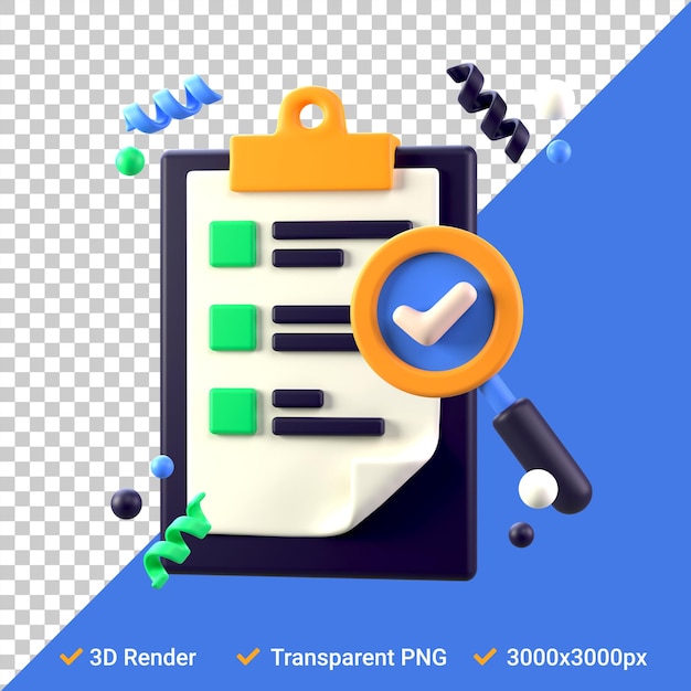 Research icon in 3d psd files