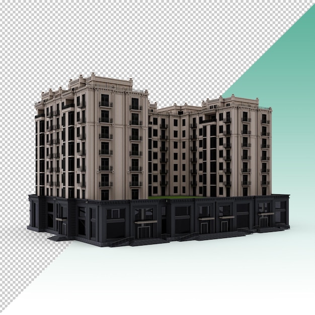 Residental Building isolated