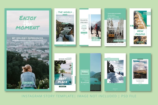 PSD resort instagram stories graphic template