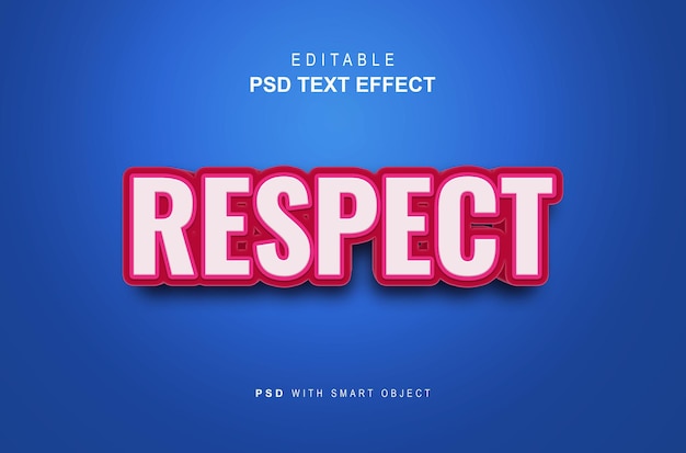 Respect 3d text style effect