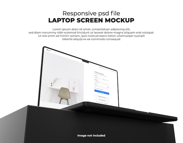 Адаптивный экран ноутбука для интернета, пользовательского интерфейса и приложений psd-макет с прозрачным фоном