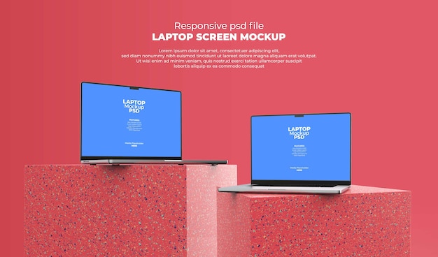 Schermo per laptop reattivo per web, interfaccia utente e app psd mockup con sfondo trasparente