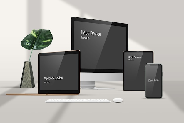 PSD responsive modern devices mockup