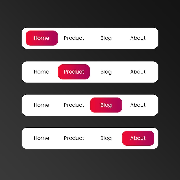 responsive navigation bar ui gradient design