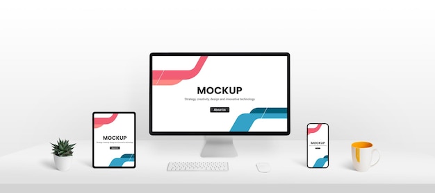 Responsive web page layout mockup