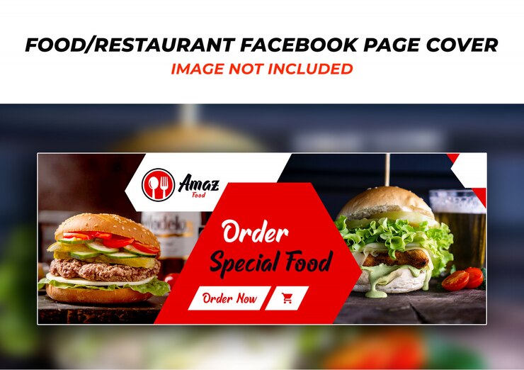 restauracja facebook nagłówek projekt szablonu psd