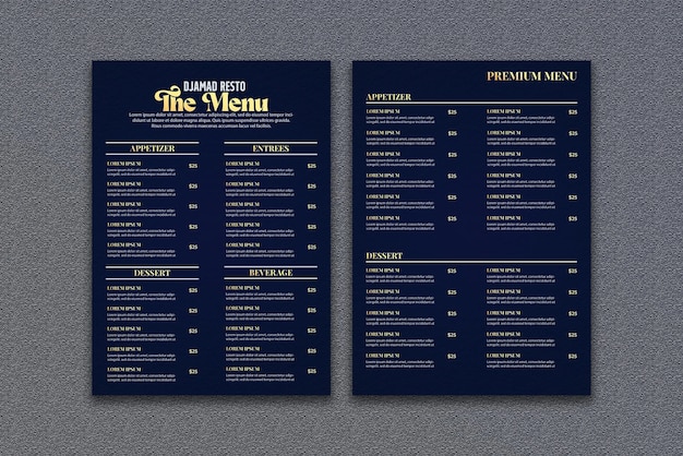 PSD restauracja menu szablon