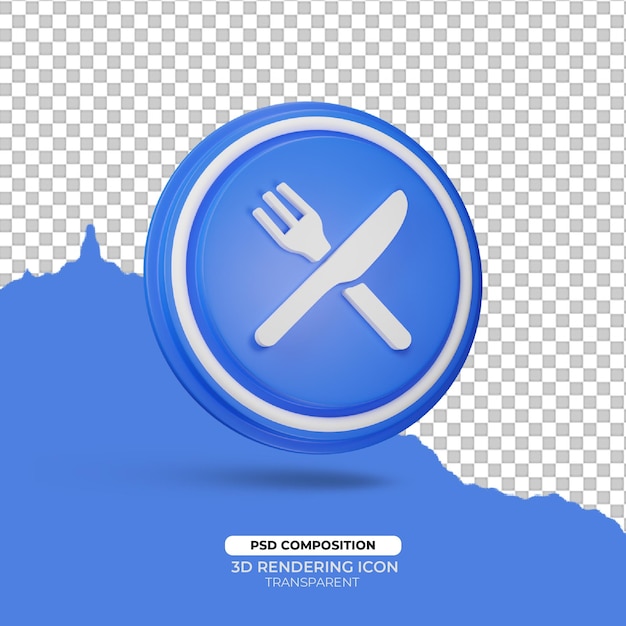 PSD ristorante 3d rendering icona segno