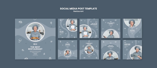 PSD restaurant ad social media post template