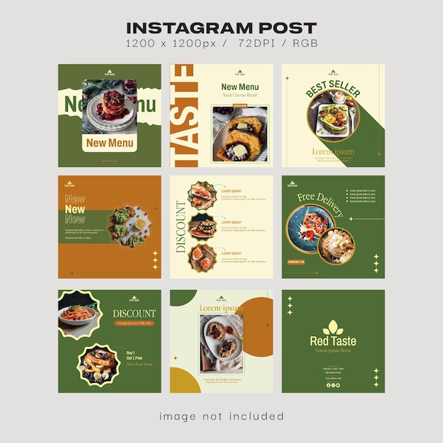 Restaurant Advertising Social Media Post Templates