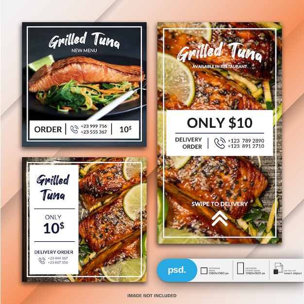 PSD restaurant banner collection