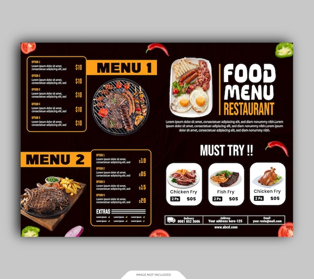 Дизайн меню ресторана Bifold food