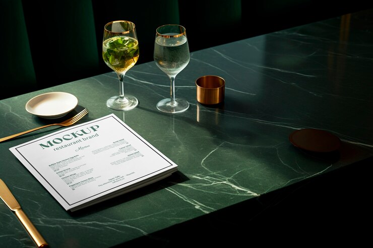PSD restaurant brand  mockup