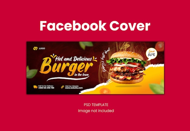 PSD restaurant burger facebook-omslag