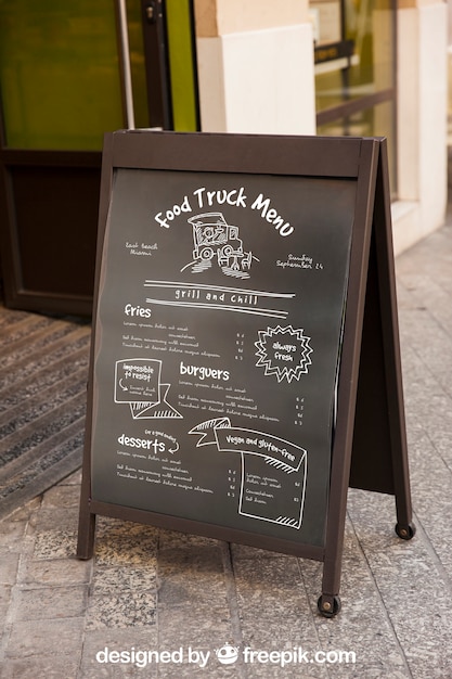 PSD restaurant chalkboard mockup