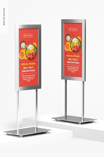 Restaurant display stands mockup