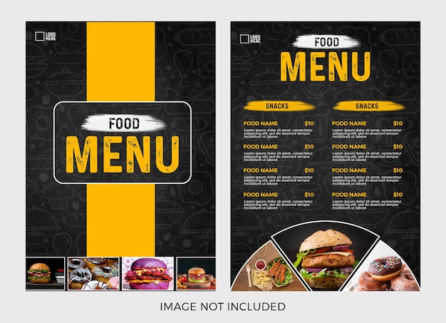 PSD restaurant eten menu flyer ontwerp