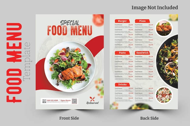 Restaurant eten menu folder sjabloon