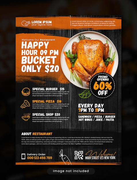 Restaurant flyer design template