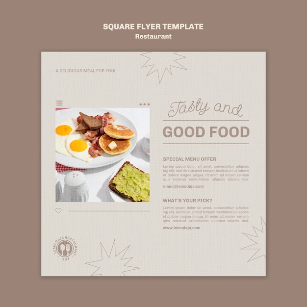 PSD restaurant flyer template design