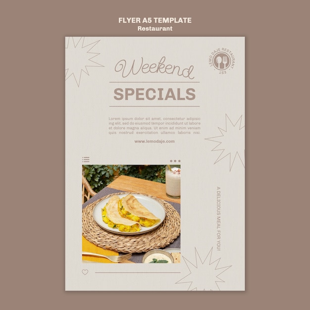 PSD restaurant flyer template design