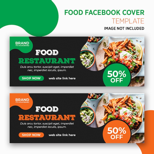 Restaurant food facebook cover template