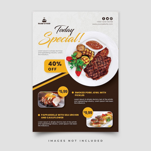 restaurant food flyer template