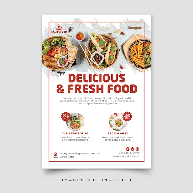 restaurant food flyer template