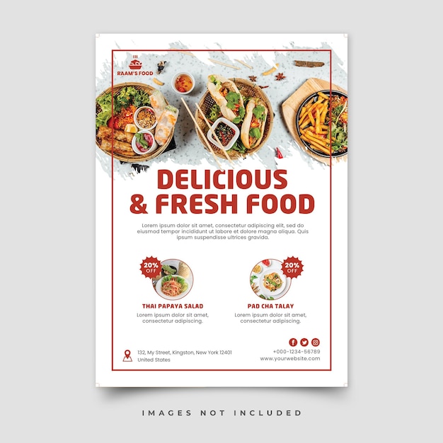 PSD restaurant food flyer template