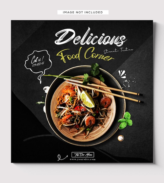 PSD restaurant food instagram banner