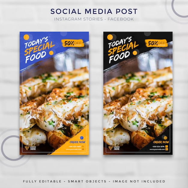 Restaurant food instagram stories banner