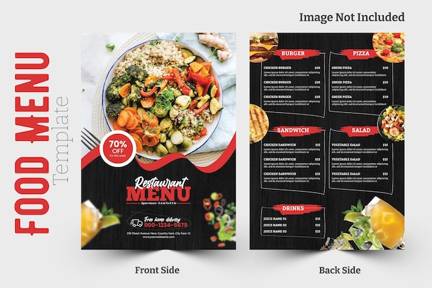 PSD restaurant food menu flyer template