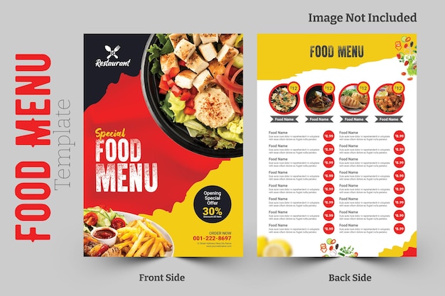 PSD restaurant food menu flyer template