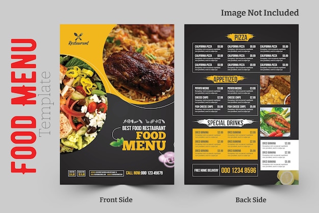 PSD restaurant food menu flyer template