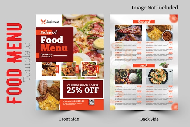 restaurant food menu flyer template