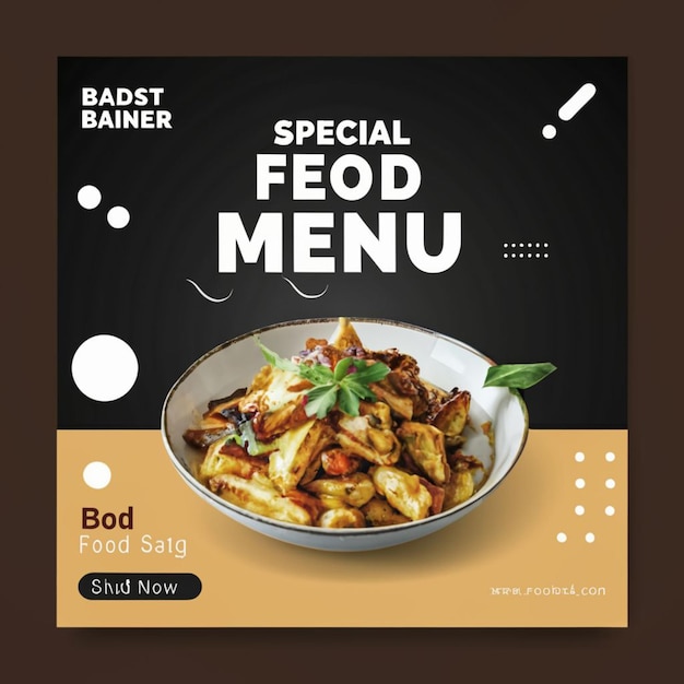 Restaurant food menu social media banner template