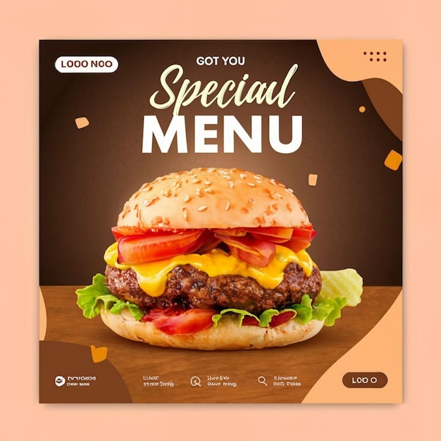 Restaurant food menu social media banner template