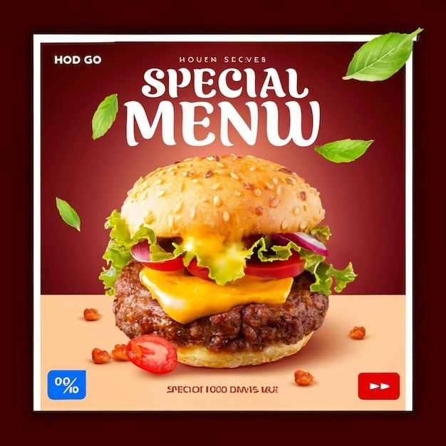 PSD restaurant food menu social media banner template