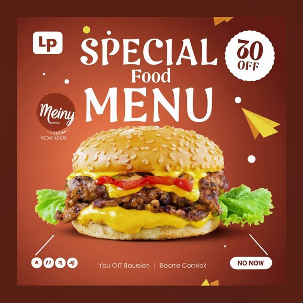 PSD restaurant food menu social media banner template