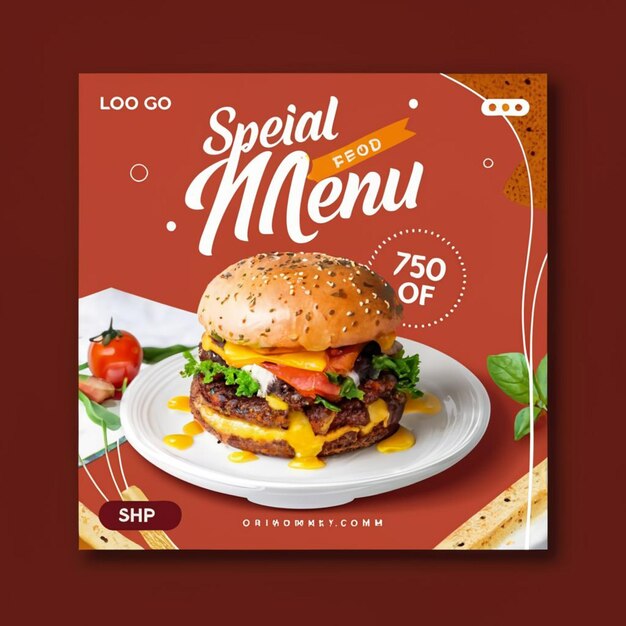 Restaurant food menu social media banner template