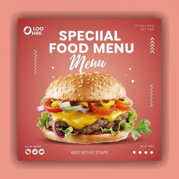 Restaurant food menu social media banner template