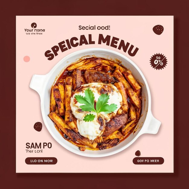 PSD restaurant food menu social media banner template