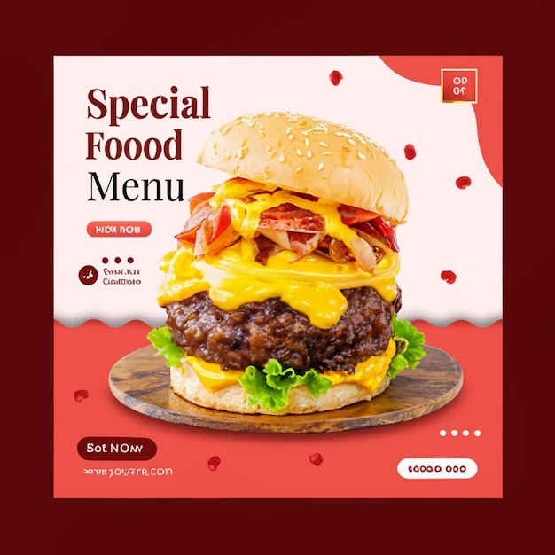 PSD restaurant food menu social media banner template